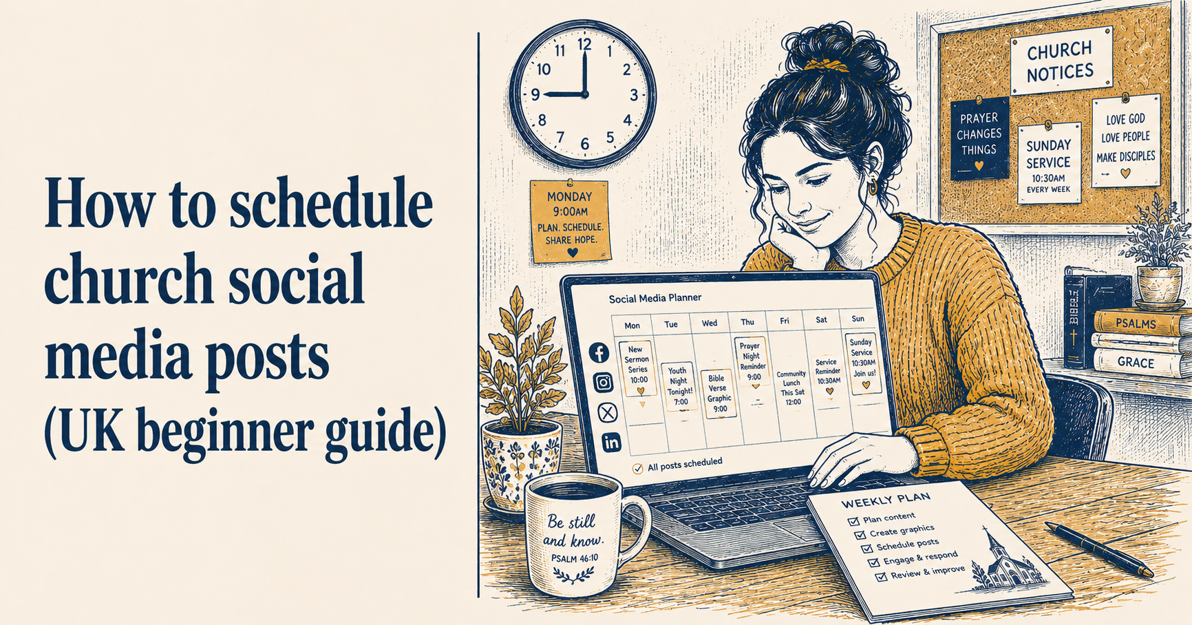 How to schedule church social media posts (UK beginner guide)