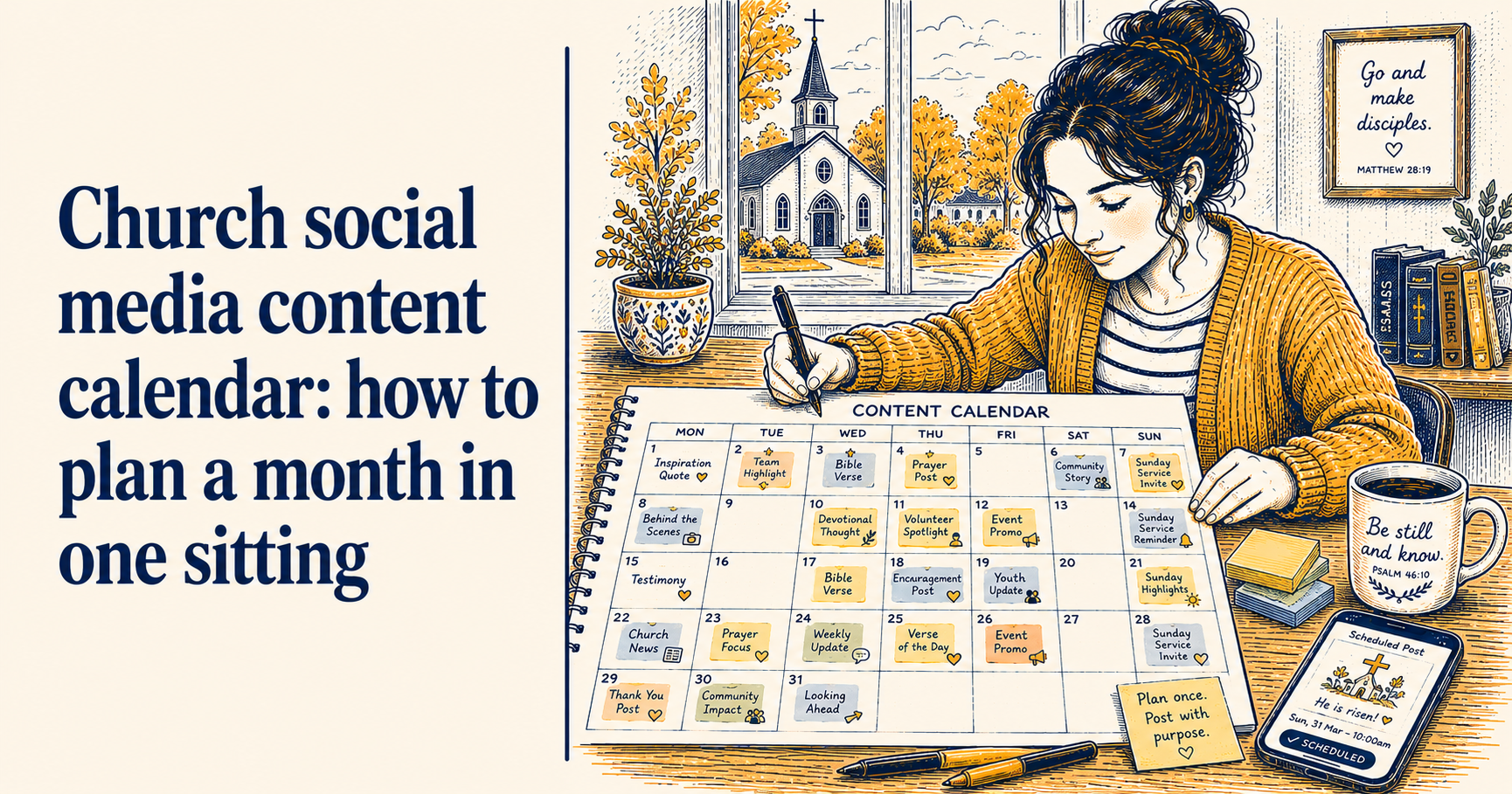 Church social media content calendar: how to plan a month in one sitting